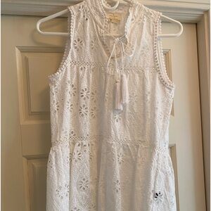 Kate Spade White Eyelet sleeveless tunic XS